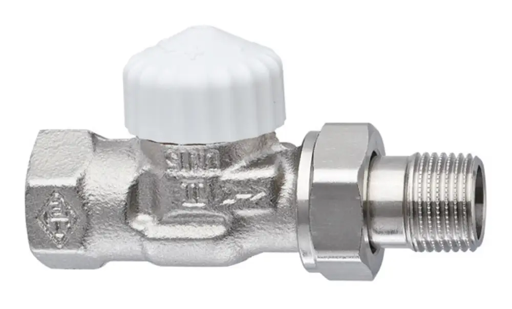 IMI Heimeier Thermostat-Ventilunterteil V-exact II Rp 1/2, Durchgang, Rotguss vernickelt Geprüft