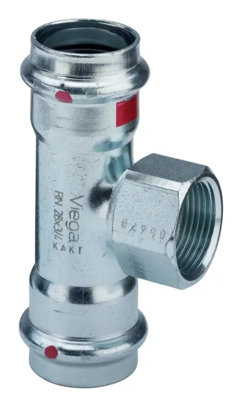 Viega T-Stück Prestabo 1117.2 28 mm xRp 3/4 x 28 mm, Stahl unlegiert, SC, Mehrkant Bestseller