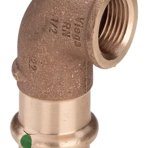 Letzte Chance Viega Winkel Sanpress 2214.2 15 mm x Rp 1/2, 90 Grad, Rotguss oder Siliziumbronze, SC-Contur