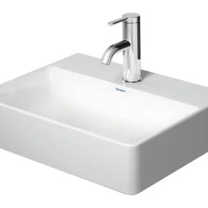 Top-Angebot Duravit DuraSquare Handwaschbecken geschliffen mit Hahnloch ohne Überlauf 450 x 350 mm - Weiß Hochglanz