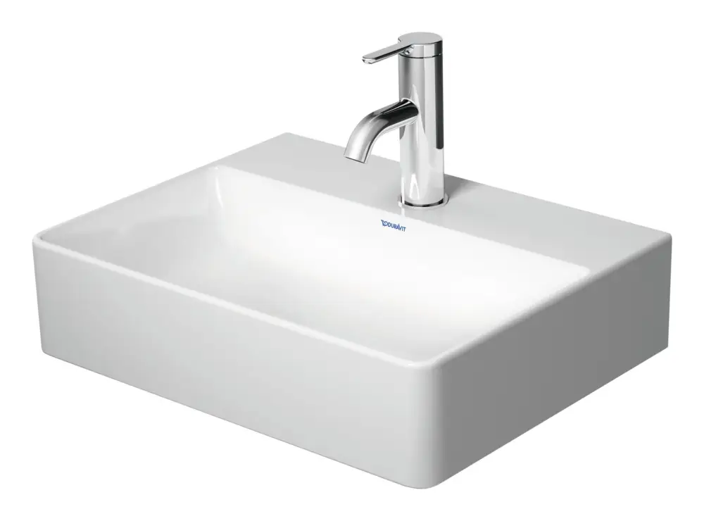 Top-Angebot Duravit DuraSquare Handwaschbecken geschliffen mit Hahnloch ohne Überlauf 450 x 350 mm - Weiß Hochglanz