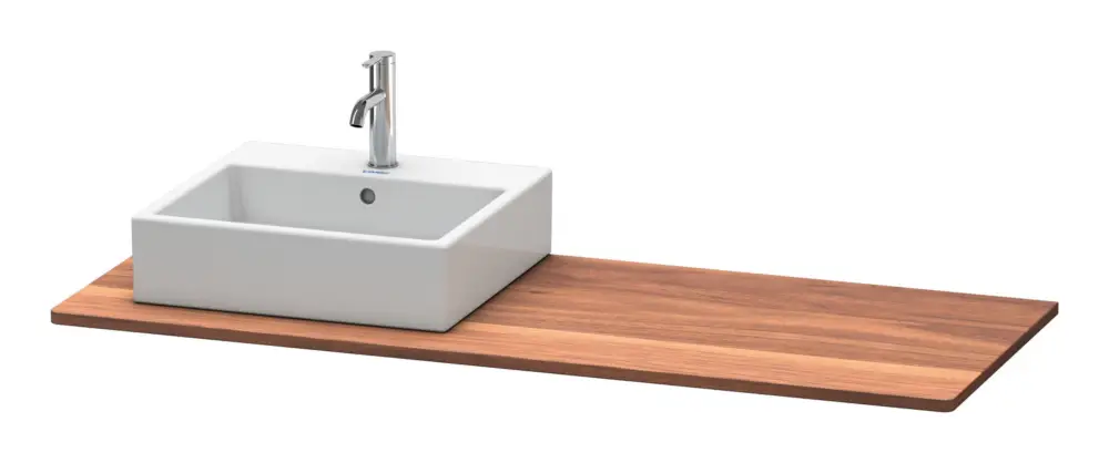 Neuheit Duravit XSquare Massivholzkonsole mit einem Ausschnitt mittig 1400 x 550 mm - Amerik. Nussbaum Matt
