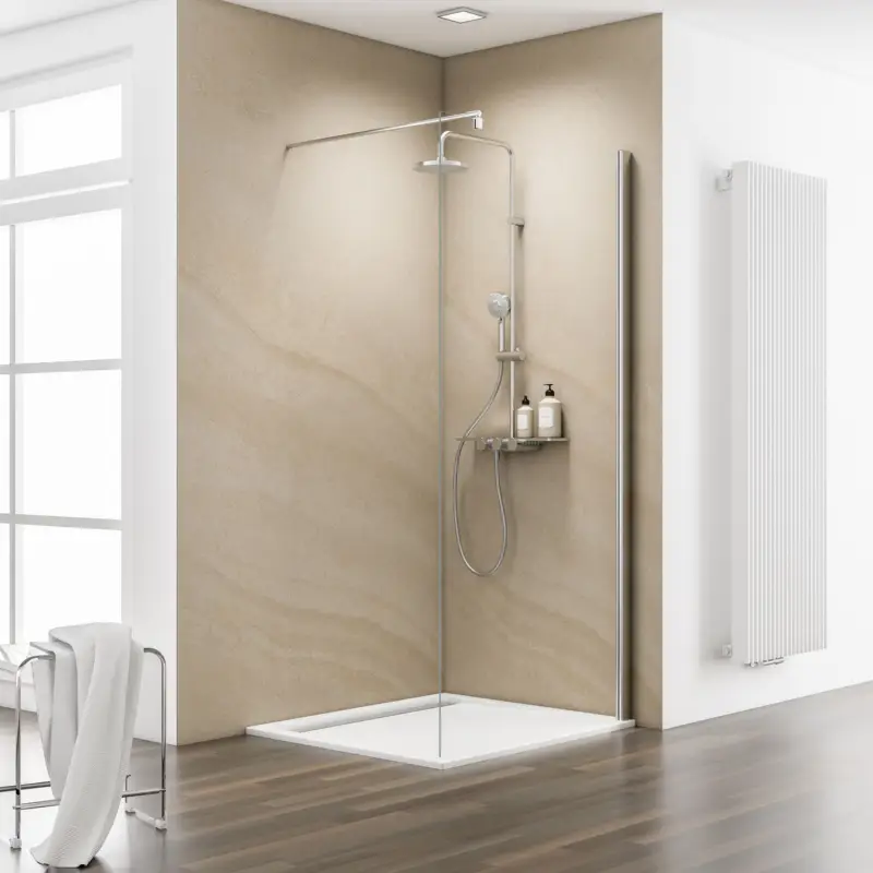 Schulte ExpressPlus 72H MasterClass Walk In M6 Klarglas hell Chromoptik 70 cm / 200 cm inkl. fixil-Glassiegel Billig