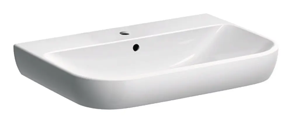 Geberit Smyle Waschtisch mit Hahnloch mit Überlauf 700 mm x 480 mm - Weiß Top-Angebot
