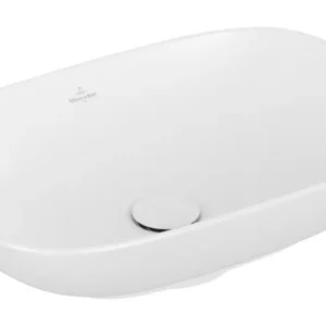 Solange Der Vorrat Reicht Villeroy & Boch Loop & Friends Aufsatzwaschbecken rechteckig mit Überlauf 560 x 380 mm - Stone White mit CeramicPlus