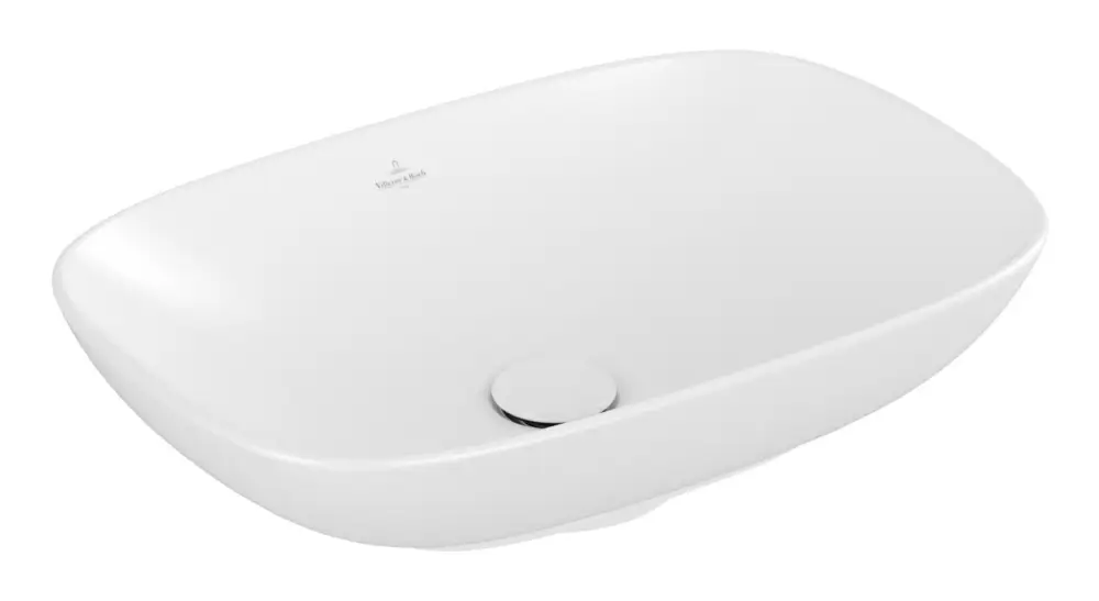 Solange Der Vorrat Reicht Villeroy & Boch Loop & Friends Aufsatzwaschbecken rechteckig mit Überlauf 560 x 380 mm - Stone White mit CeramicPlus