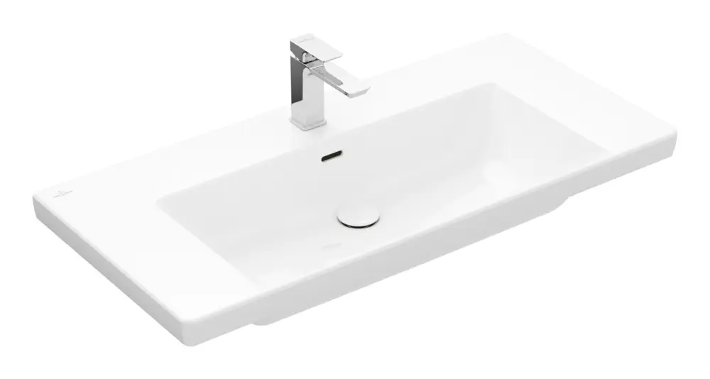 Schnäppchen Villeroy & Boch Subway 3.0 Schrankwaschtisch mit Überlauf 1000 x 470 x 165 mm - Weiß Alpin