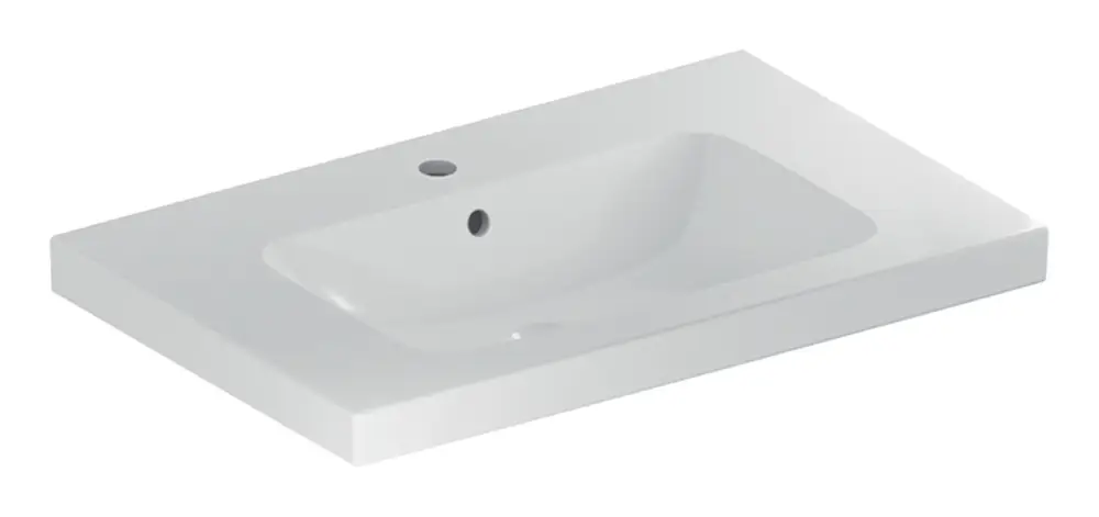 Top-Seller Geberit iCon Light Waschtisch mit Ablagefläche mit Hahnloch mit Überlauf 900 x 480 mm - Weiß mit KeraTect