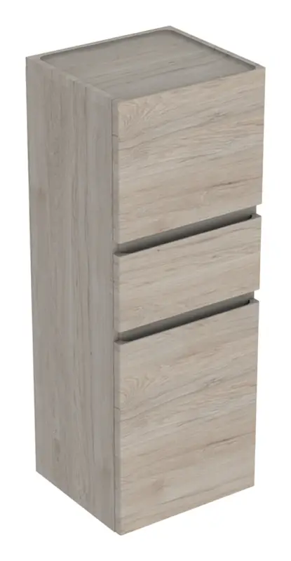 Highlight Geberit Renova Plan Mittelhochschrank 2 Türen 1 Schublade 390 x 1050 x 360 mm - Nussbaum hickory hell