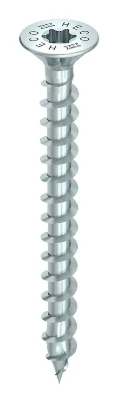 Must-Have Heco TOPIX-plus Senkkopfschraube HD 4 x 60 mm, Vollgewinde, blau verzinkt (Verpackungseinheit 200 Stück)
