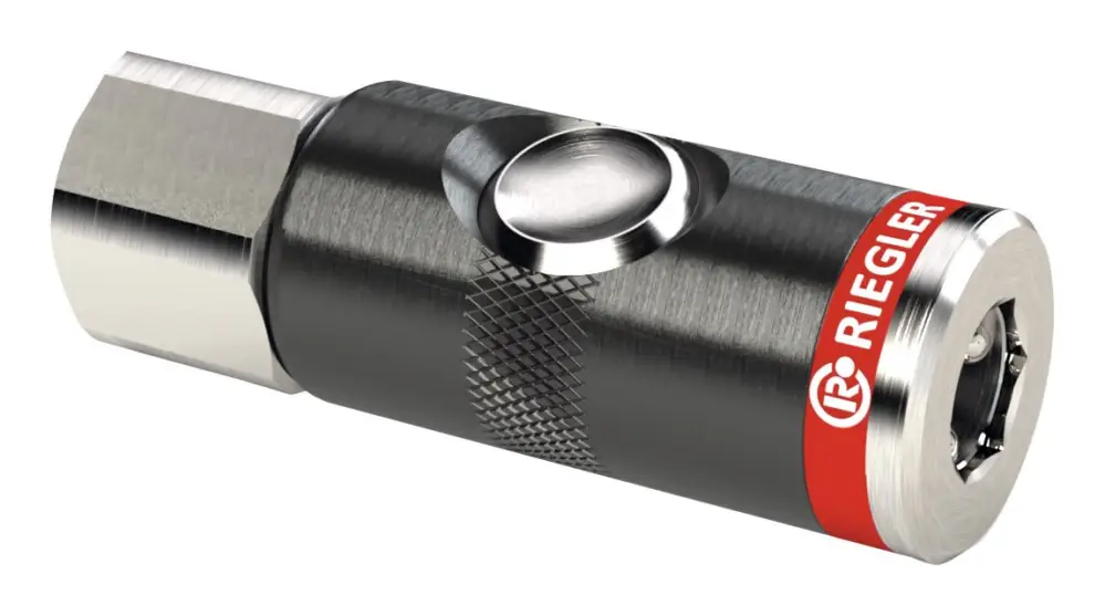 Riegler Sicherheitskupplung mit Druckknopf drehbar, NW 7,4 mm IG G1/2" Nur Heute