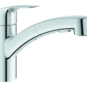 Grohe Eurosmart Einhand-Spültischbatterie mit ausziehbarer Brause flacher Auslauf - Chrom Preisreduziert