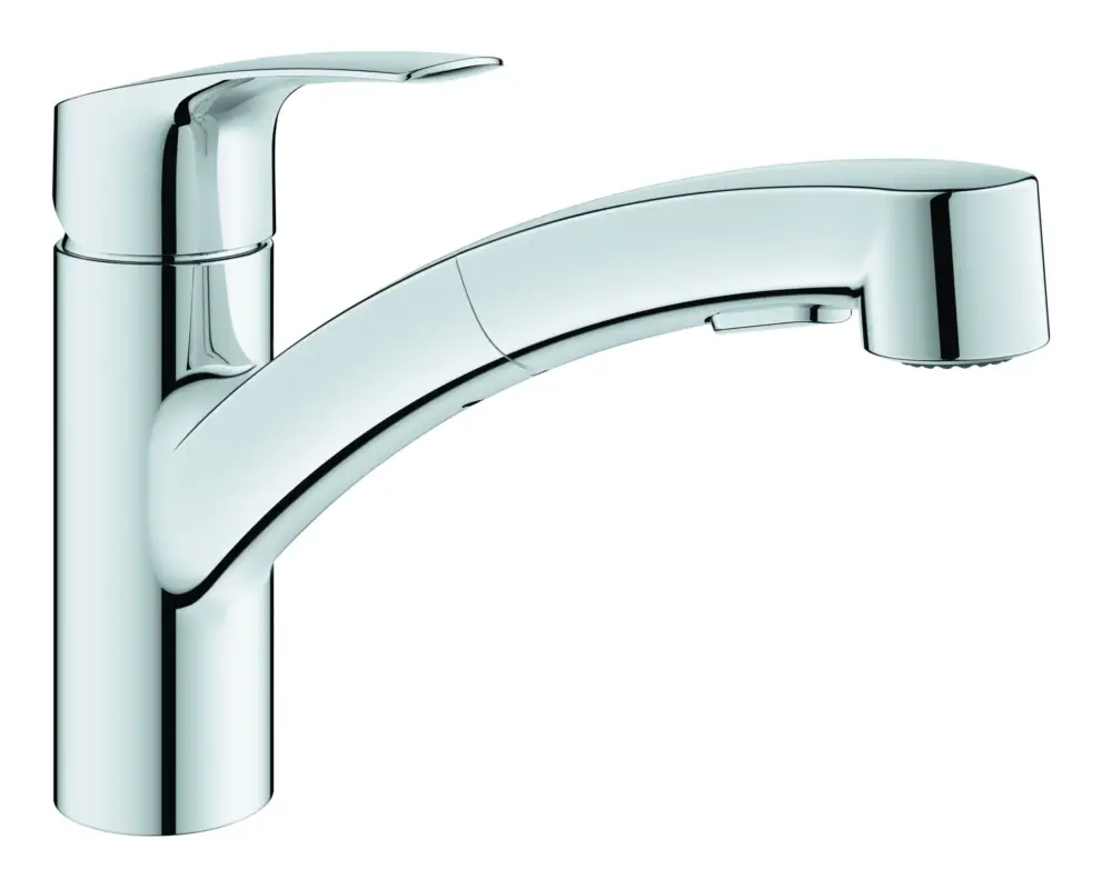 Grohe Eurosmart Einhand-Spültischbatterie mit ausziehbarer Brause flacher Auslauf - Chrom Preisreduziert