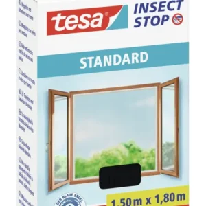 Tesa Fliegengitter Stand Klettband für Fenster anthrazit 1,5m 1,8m Highlight