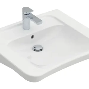 Bestseller Villeroy & Boch ViCare Waschbecken barrierefrei mit 1 Hahnloch mit Überlauf 650 x 550 x 190 mm - Weiß Alpin mit CeramicPlus