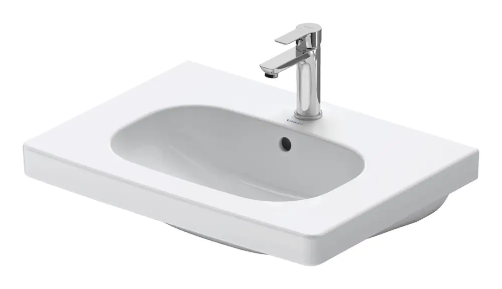Sale Duravit D-Code Möbelwaschtisch mit Hahnloch mit Überlauf 650 x x 485 mm - Weiß