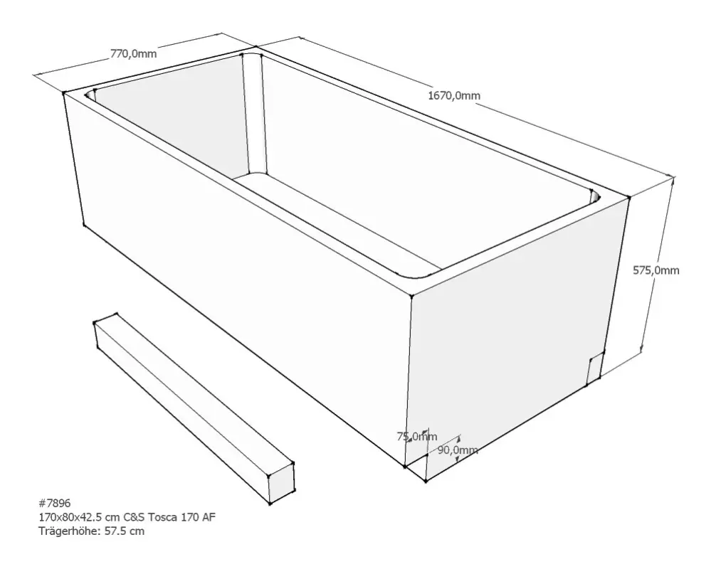Knallerangebot Schröder Wannentechnik Tosca Badewannenträger 1700 x 800 mm