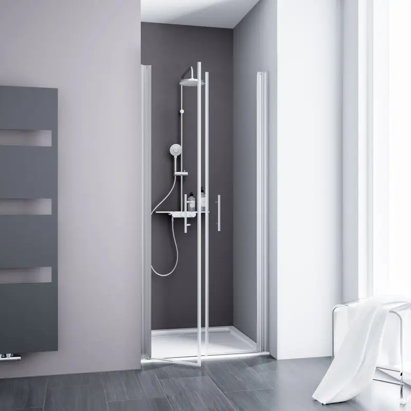 Schulte Alexa Style 2.0 Pendeltür für Nische Klarglas hell Chromoptik 90 cm / 192 cm Highlight