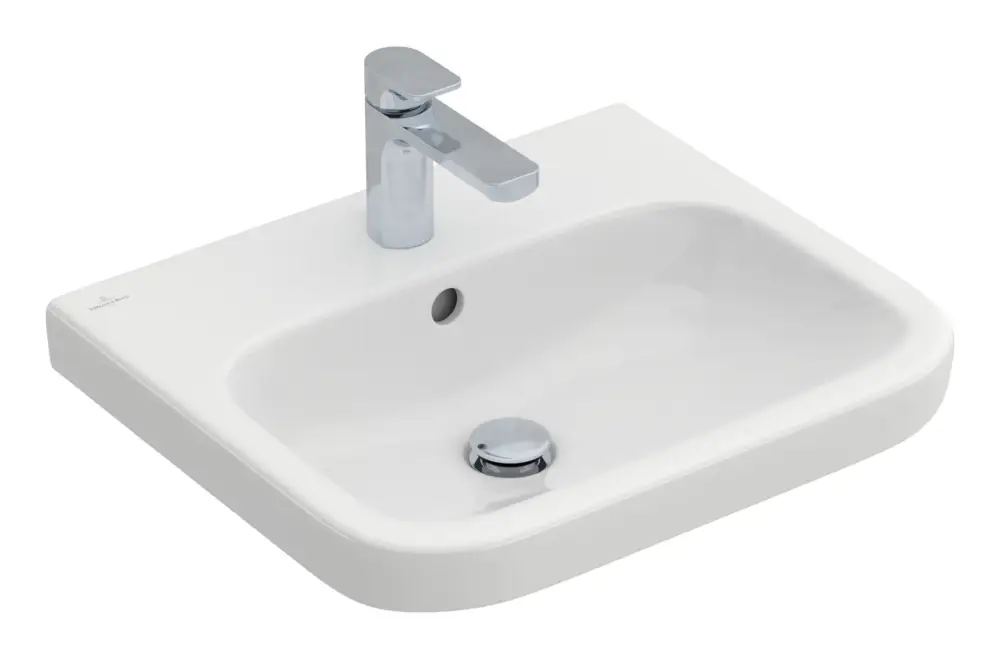 Sofort Bestellen Villeroy & Boch Architectura Waschbecken mit 1 Hahnloch mit Überlauf Unterseite ungeschliffen 550 x 470 x 180 mm - Weiß Alpin mit CeramicPlus