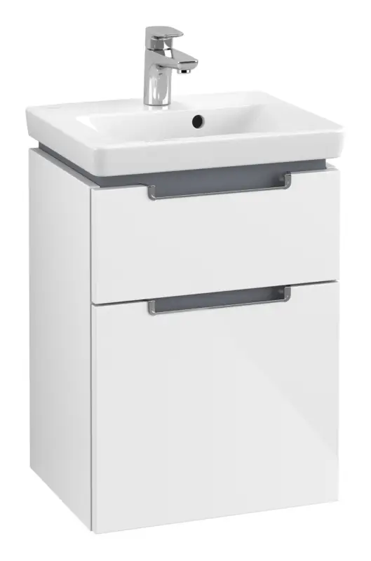 Villeroy & Boch Subway 2.0 Waschbeckenunterschrank für Becken mittig 2 Auszüge 440 x 590 x 351 mm - Glossy White Markenware