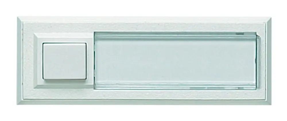 Markenprodukt Grothe Klingeltaster Kunststoff weiß Aufputz eckig mit Beleuchtung mit Namensschild 18mm