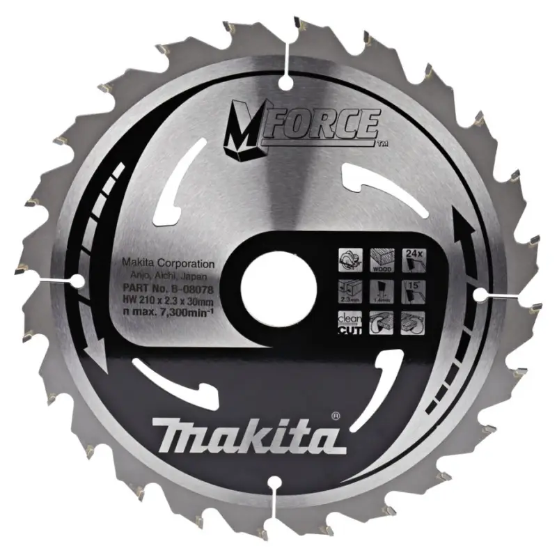 Makita Accessori B-08078 Lama HM Mforce 210 x 30/25 x 24T Sichere Zahlung