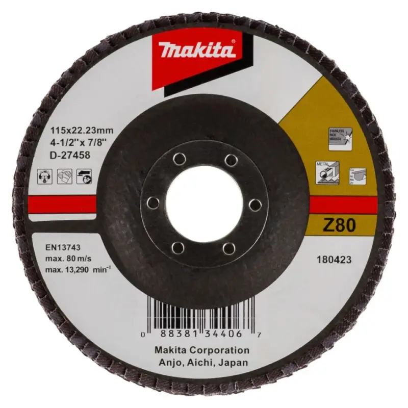 Sonderangebot Makita Accessories D-27458 Makita Flap Disc 115x22 K80