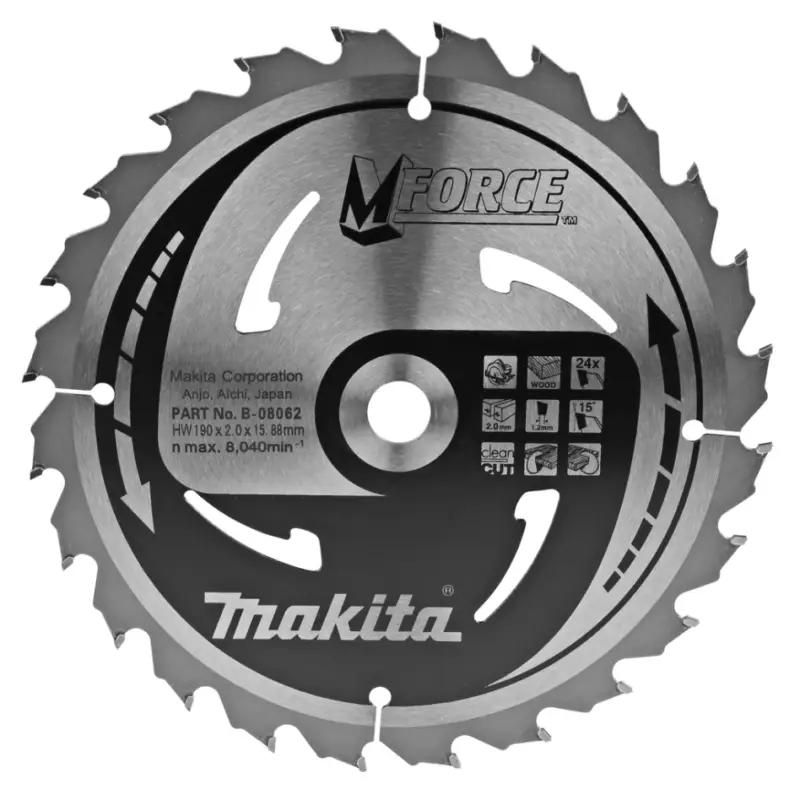 Makita Accessoires B-08062 Lame de scie HM Mforce 190 x 15,88 x 24T Knallerangebot