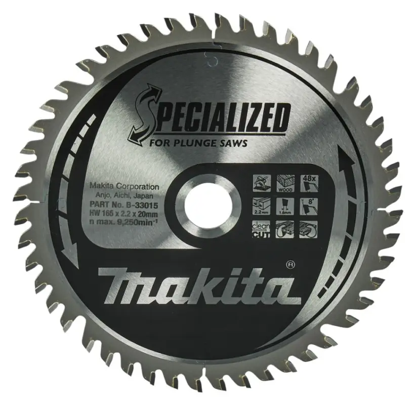 Neu Makita Accesorios B-33015 Hoja de sierra HM Specialized 165 x 20 x 48T