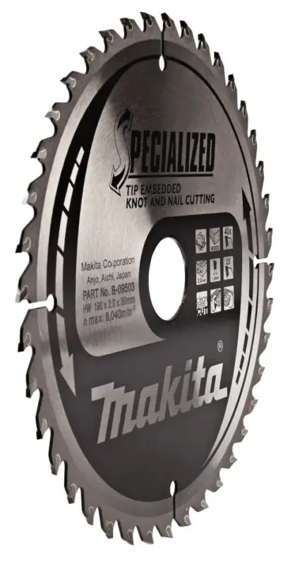 Online Kaufen Makita Zubehör B-09503 Embedded Tip Kreissägeblatt Holz (Äste/Nägel) 190x30x2,0 40T 25g