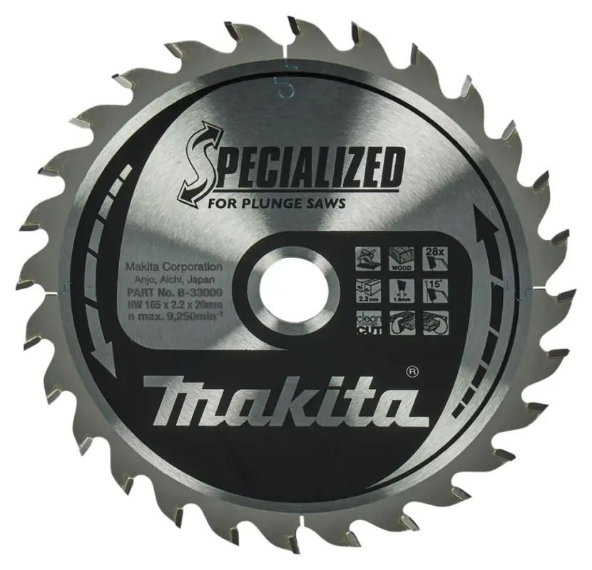 Makita Zubehör B-33009 HM-Kreissägeblatt Spezial 165 x 20 x 28T Finale Aktion