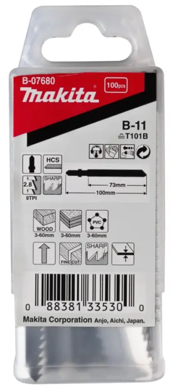 Jetzt Bestellen Makita Zubehör B-07680 Stichsägeblatt B11 100 Stück