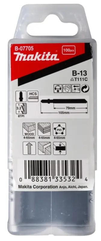 Beliebt Makita Zubehör B-07705 Stichsägeblatt B13 100 Stück