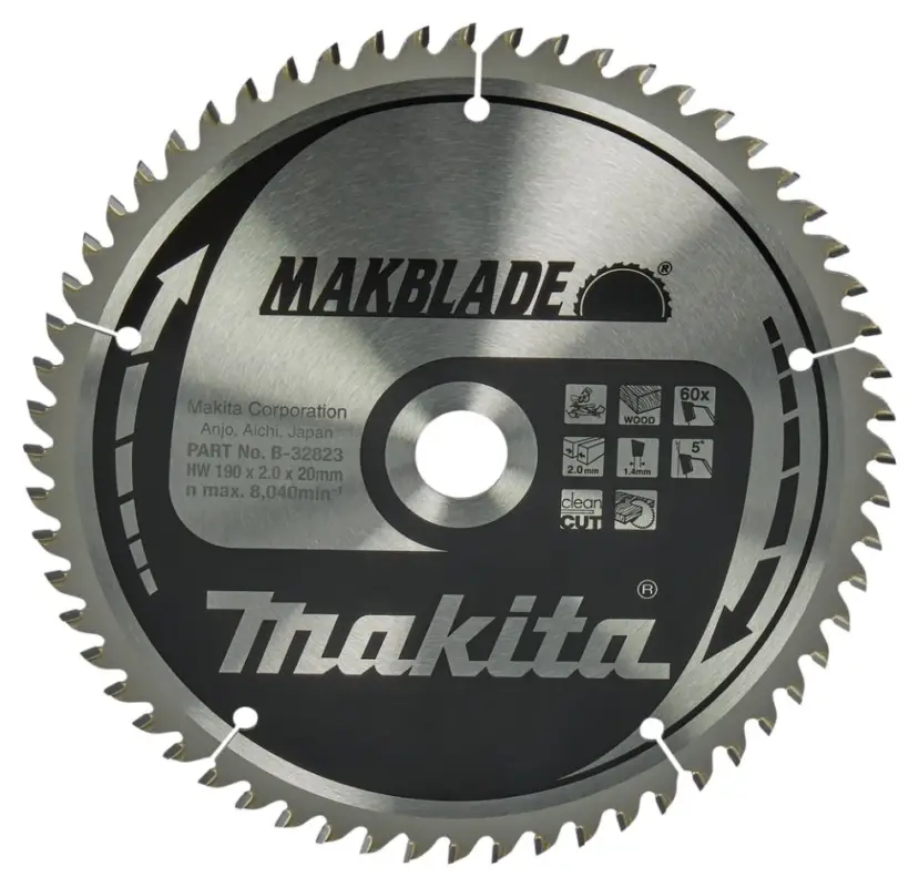 Makita Zubehör B-32823 HM-Sägeblatt Holz 190 x 20 x 60T Direktkauf
