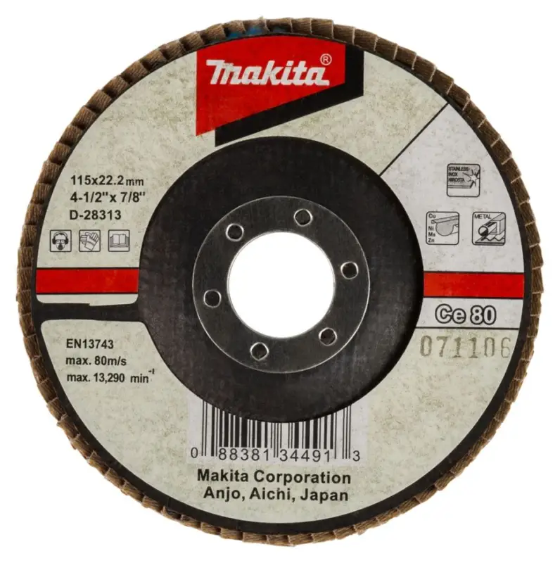 Makita Zubehör D-28313 Fächerschleifscheibe 115mm 80 Echt