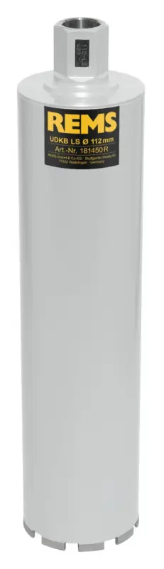 Rems 181450 R UDKB-LS 112x420xUNC 1 1/4 Broca de diamante, soldada por láser Seco/húmedo Top-Seller