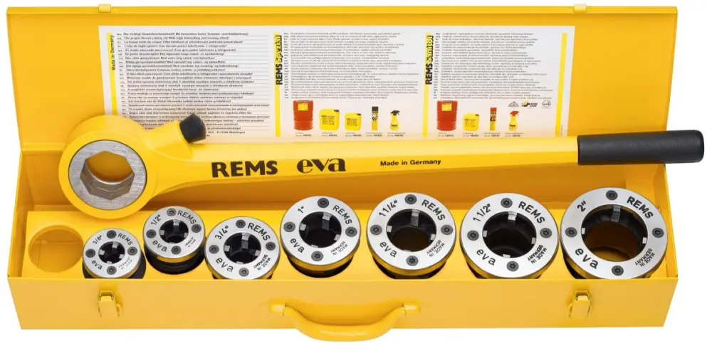 Günstig Rems 520017 Eva Set R 1/2-3/4-1-1 1/4-1 1/2 - 2 Zoll Hand-Gewindeschneidkluppe
