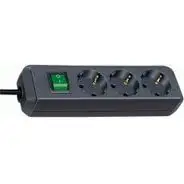 Wochenendangebot Brennenstuhl 1152300400 Eco-Line Stekkerdoos 3-voudig + schakelaar 3m H05VV-F 3G1,5 zwart