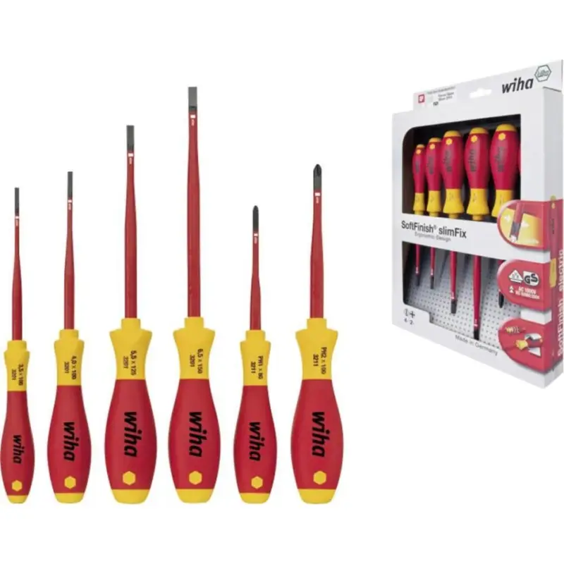 Wiha 35389 Schraubendreher Set SoftFinish® electric slimFix Schlitz, Phillips 6-tlg. Neu