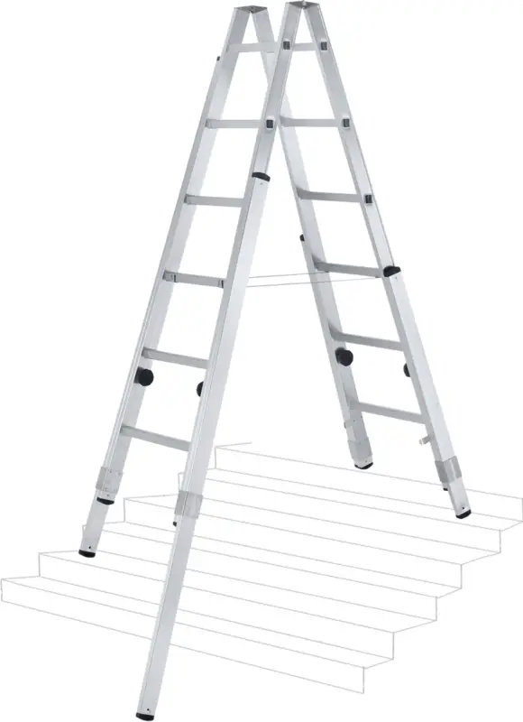 Heißes Angebot ZARGES Leiter Stehleiter Varioflex B - 2x6 Sprossen