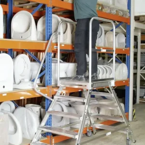 euroline Mobile Podesttreppe Alu 2x6 Stufen Markenprodukt