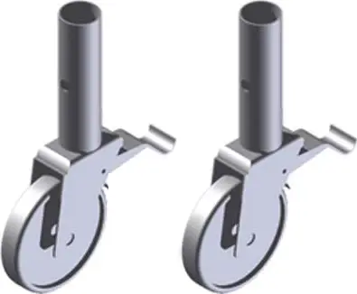 Bestpreis ZARGES Rollgerüst Lenkrolle mit Zapfen 300 - 2er Set