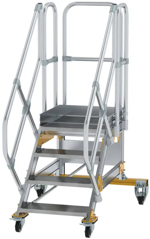 Günzburger Podesttreppe fahrbar 45° 4 Stufen - 600 mm breit Versand Am Gleichen Tag