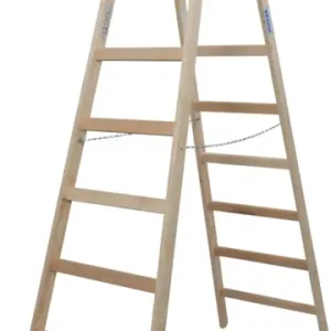Krause Holz-Sprossendoppelleiter 2x9 Sprossen Markenprodukt