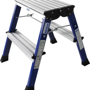 Krause Alu-Doppel-Klapptritt Rolly® 2x2 Stufen Blau Highlight