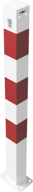 Schake Absperrkettenpfosten Anfangspfosten ODP 70 x 70 mm weiß rot Meistverkauft