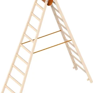 Billig Layher Stehleiter Holz 2x12 Sprossen