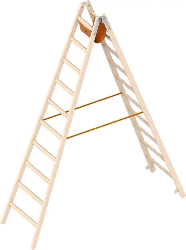 Billig Layher Stehleiter Holz 2x12 Sprossen