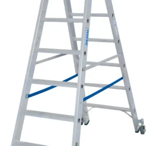 Krause Alu-Stufendoppelleiter fahrbar 2x7 Stufen Markenprodukt