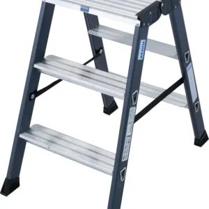 Krause Alu-Stufendoppelleiter SePro® D eloxiert 2x3 Stufen Preis Gesenkt